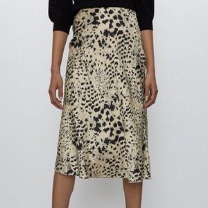 Aritzia midi satin skirt